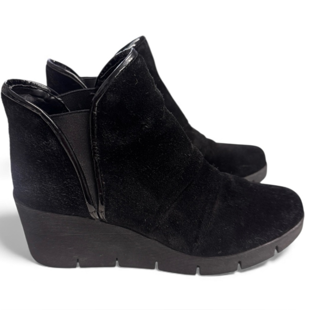 The Flexx Black Suede Wedge Ankle Boots Size 6